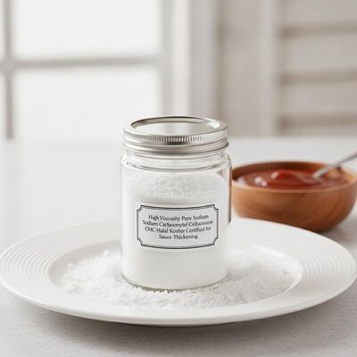 Qualidade High Viscosity Pure Sodium Carboxymethyl Cellulose Powder CMC Halal Kosher Certified for Sauce Thickening Fábrica
